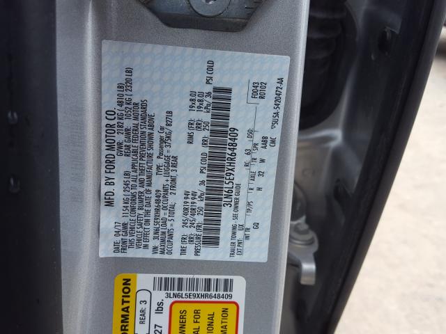 2017 LINCOLN MKZ RESERV 3LN6L5E9XHR648409