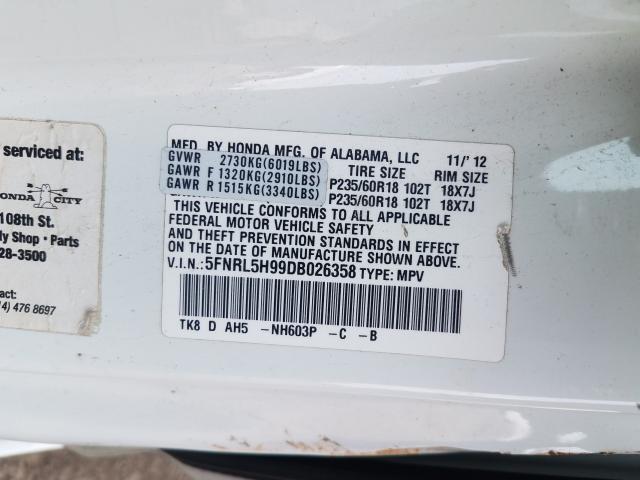 2013 HONDA ODYSSEY TO 5FNRL5H99DB026358
