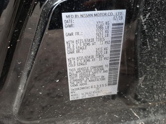 2019 NISSAN PATHFINDER 5N1DR2MM3KC613355