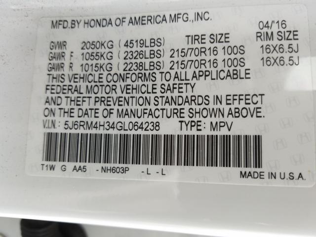 2016 HONDA CR-V LX 5J6RM4H34GL064238