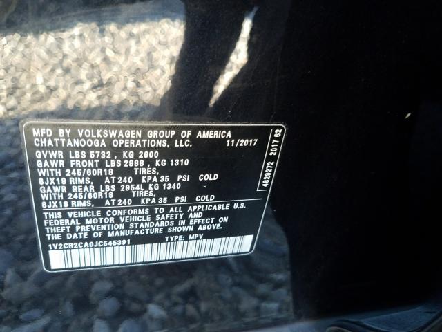 2018 VOLKSWAGEN ATLAS SE 1V2CR2CA0JC545391