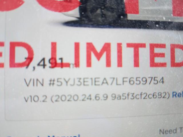 2020 TESLA MODEL 3 5YJ3E1EA7LF659754