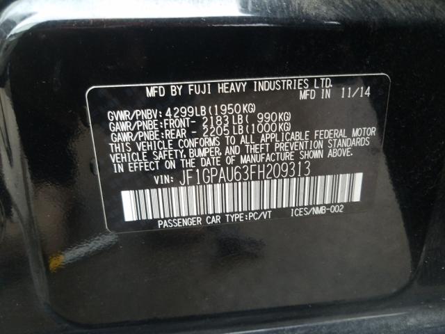 2015 SUBARU IMPREZA SP JF1GPAU63FH209313