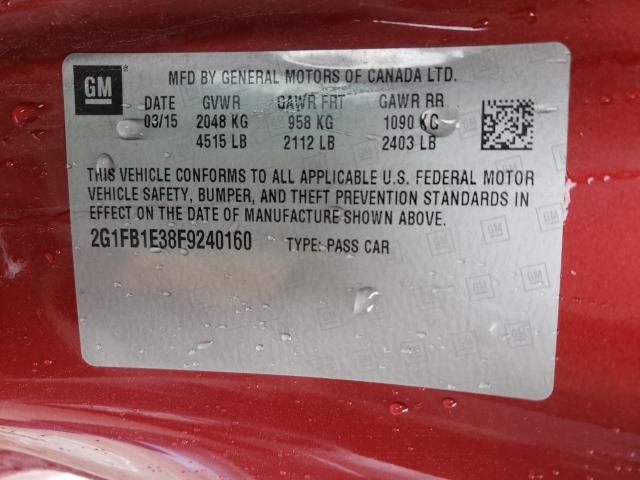 2015 CHEVROLET CAMARO LS 2G1FB1E38F9240160