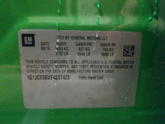 2015 CHEVROLET SONIC LT 1G1JC6SBXF4207423