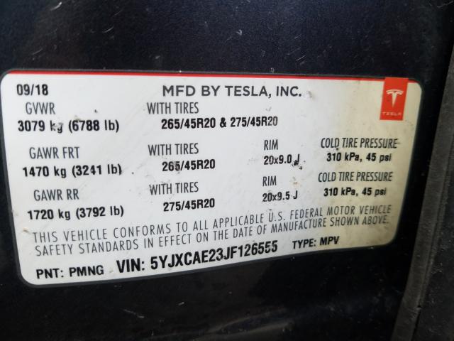 2018 TESLA MODEL X 5YJXCAE23JF126555