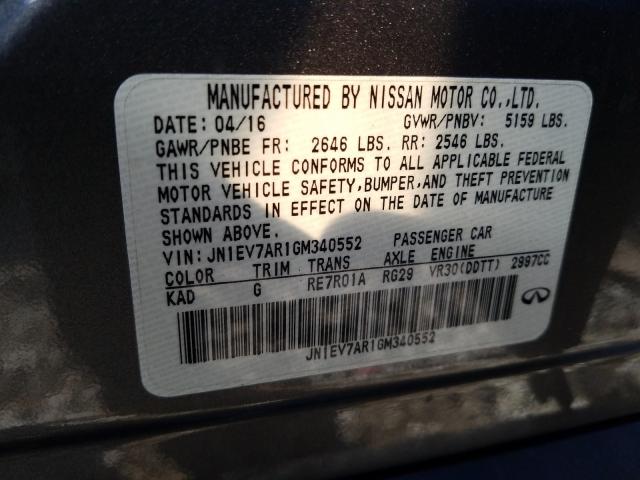 2016 INFINITI Q50 PREMIU JN1EV7AR1GM340552
