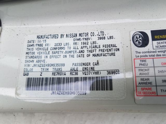 2016 NISSAN 370Z BASE JN1AZ4EH9GM935099