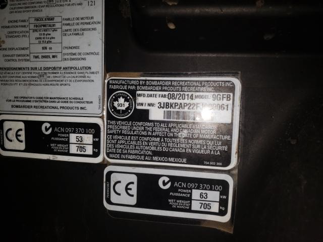 2015 CAN-AM COMMANDER 3JBKPAP22FJ000061