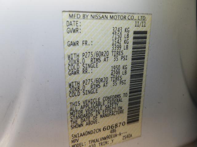 2012 NISSAN ARMADA SV 5N1AA0ND2CN606870