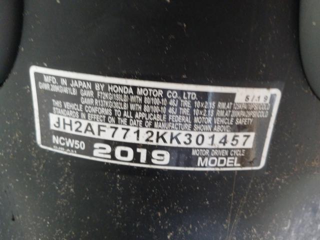 2019 HONDA NCW50 JH2AF7712KK301457