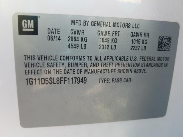 2015 CHEVROLET MALIBU 2LT 1G11D5SL8FF117949