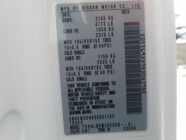 2019 NISSAN NV200 3N6CM0KN6KK691103