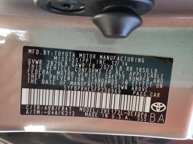 2015 TOYOTA COROLLA EC 5YFBPRHE5FP250969