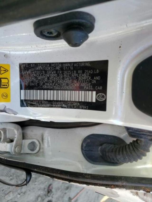 2018 LEXUS ES 350 58ABK1GG2JU092805
