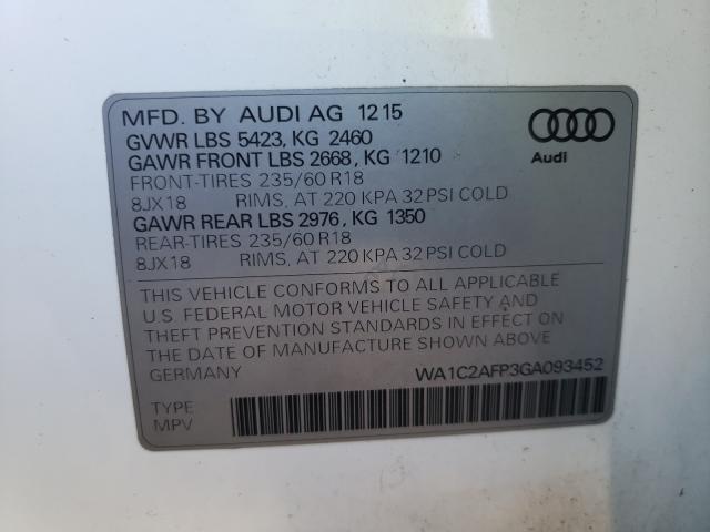 2016 AUDI Q5 PREMIUM WA1C2AFP3GA093452