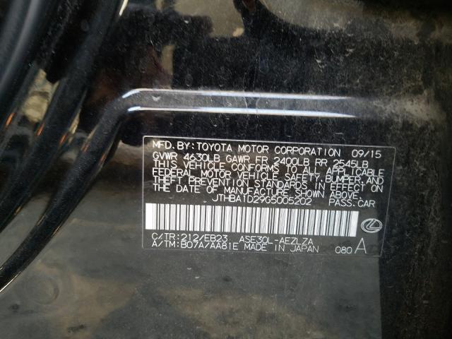 2016 LEXUS IS 200T JTHBA1D29G5005202