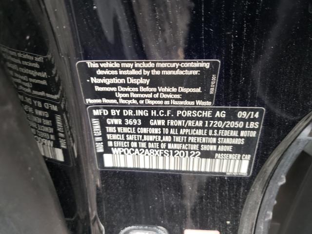 2015 PORSCHE BOXSTER WP0CA2A8XFS120122
