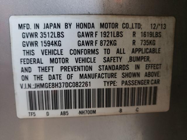 2013 HONDA FIT JHMGE8H37DC082261