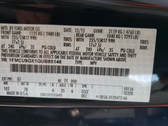 2016 FORD ESCAPE SE - 1FMCU9GX1GUB85148