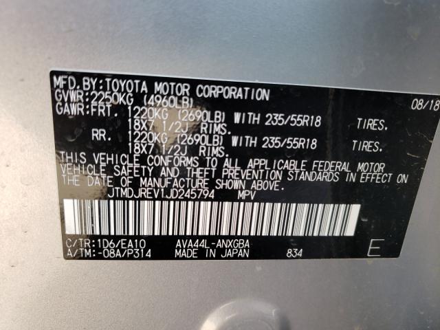 2018 TOYOTA RAV4 HV LI JTMDJREV1JD245794