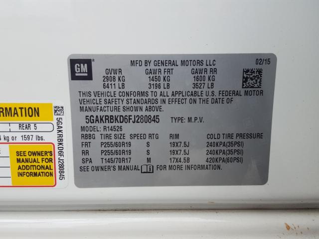 2015 BUICK ENCLAVE 5GAKRBKD6FJ280845