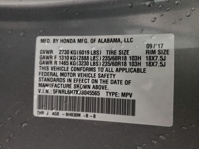 2018 HONDA ODYSSEY EX 5FNRL6H7XJB045565