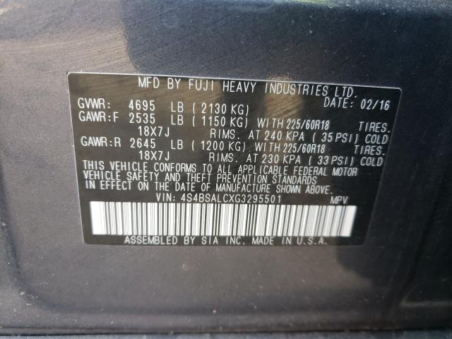 2016 SUBARU OUTBACK 2. 4S4BSALCXG3295501