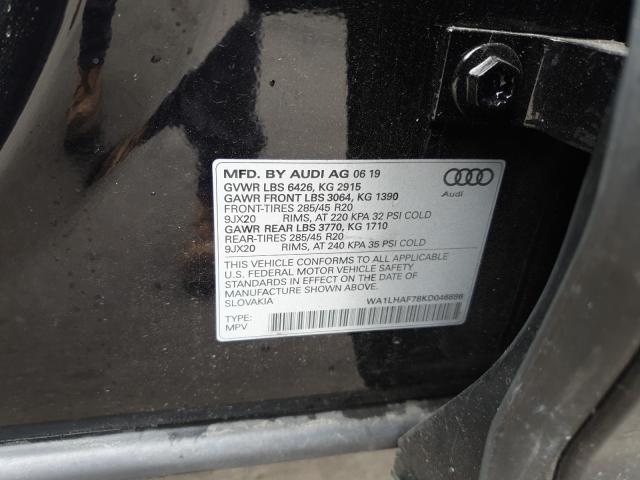 VIN WA1LHAF78KD046696 2019 Audi Q7, Premium Plus no.10