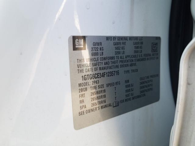 2015 GMC CANYON SLT 1GTG6CE34F1235716