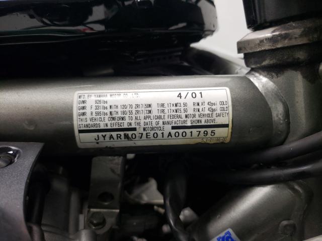 2001 YAMAHA FZS10 JYARN07E01A001795