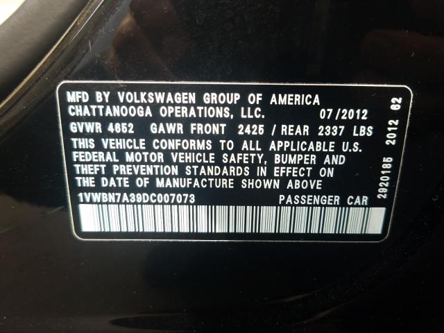 2013 VOLKSWAGEN PASSAT SE 1VWBN7A39DC007073