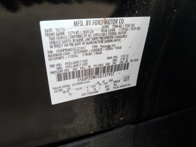 2012 FORD TAURUS SE 1FAHP2DW7CG121957