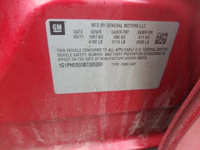 2011 CHEVROLET CRUZE LTZ 1G1PH5S93B7285280
