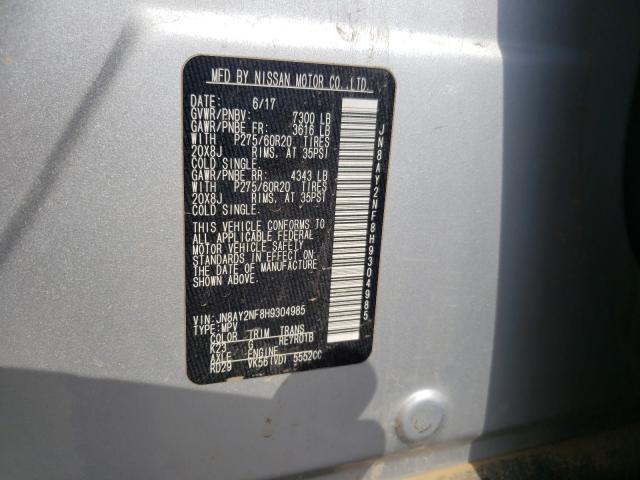 2017 NISSAN ARMADA PLA JN8AY2NF8H9304985