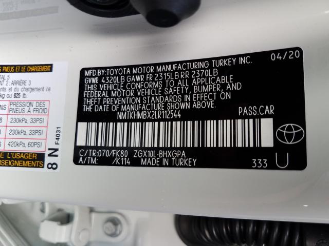 2020 TOYOTA C-HR XLE NMTKHMBX2LR112544