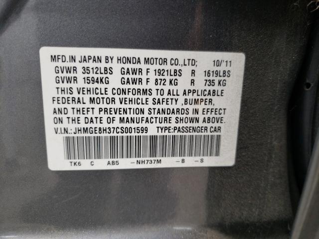 2012 HONDA FIT JHMGE8H37CS001599