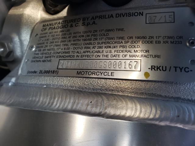 2016 APRILIA RSV4 RF ZD4RKUB00GS000167
