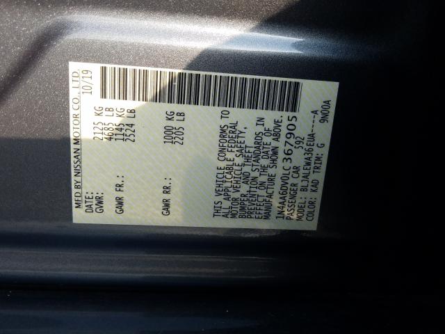 2020 NISSAN MAXIMA SL 1N4AA6DV0LC367905