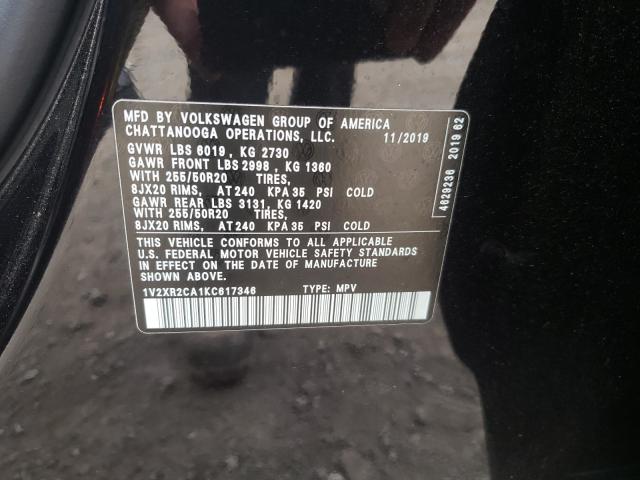 2019 VOLKSWAGEN ATLAS SE 1V2XR2CA1KC617346
