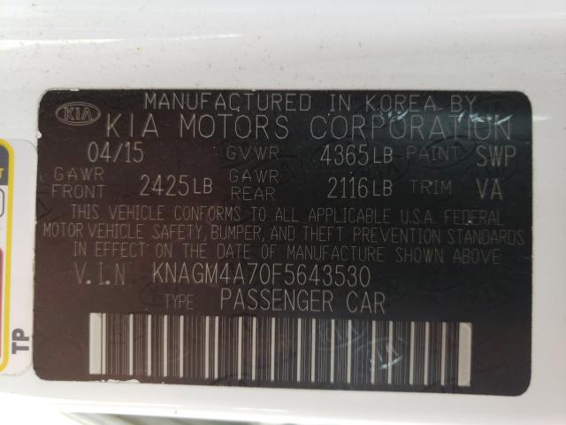 2015 KIA OPTIMA KNAGM4A70F5643530