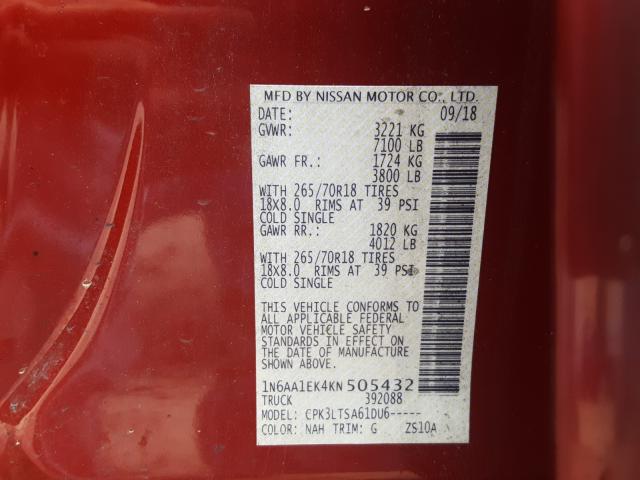 2019 NISSAN TITAN S 1N6AA1EK4KN505432