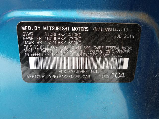 2017 MITSUBISHI MIRAGE G4 ML32F3FJ9HHF11444