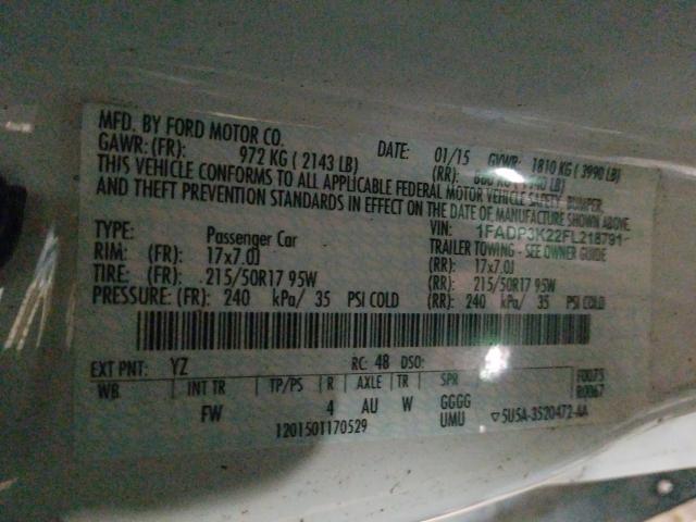 2015 FORD FOCUS SE 1FADP3K22FL218791