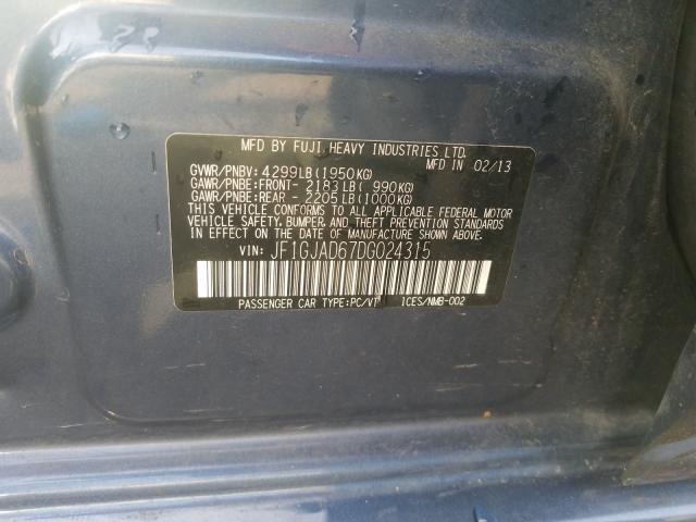 2013 SUBARU IMPREZA PR JF1GJAD67DG024315