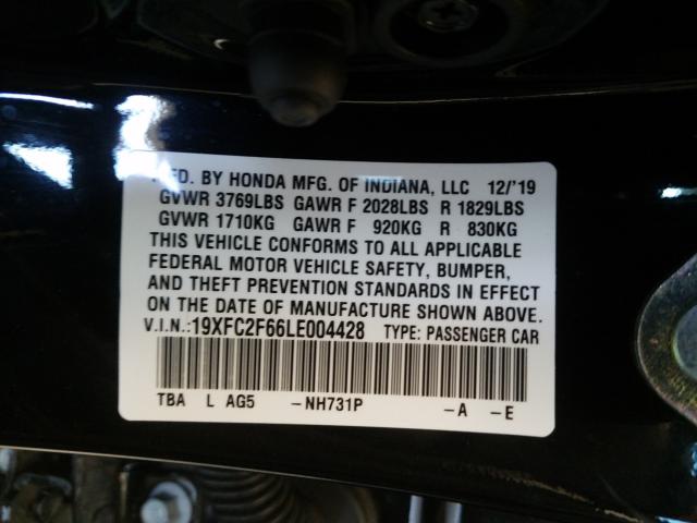 2020 HONDA CIVIC LX 19XFC2F66LE004428