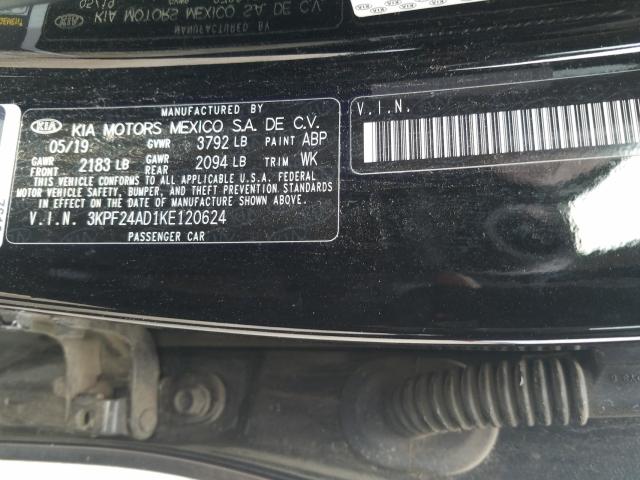 2019 KIA FORTE FE 3KPF24AD1KE120624