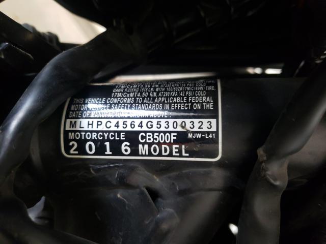 2016 HONDA CB500 F MLHPC4564G5300323