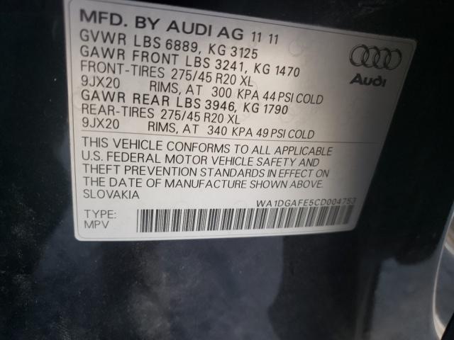 2012 AUDI Q7 PRESTIG WA1DGAFE5CD004753