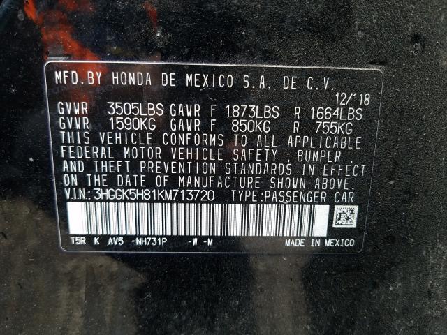 2019 HONDA FIT EX 3HGGK5H81KM713720